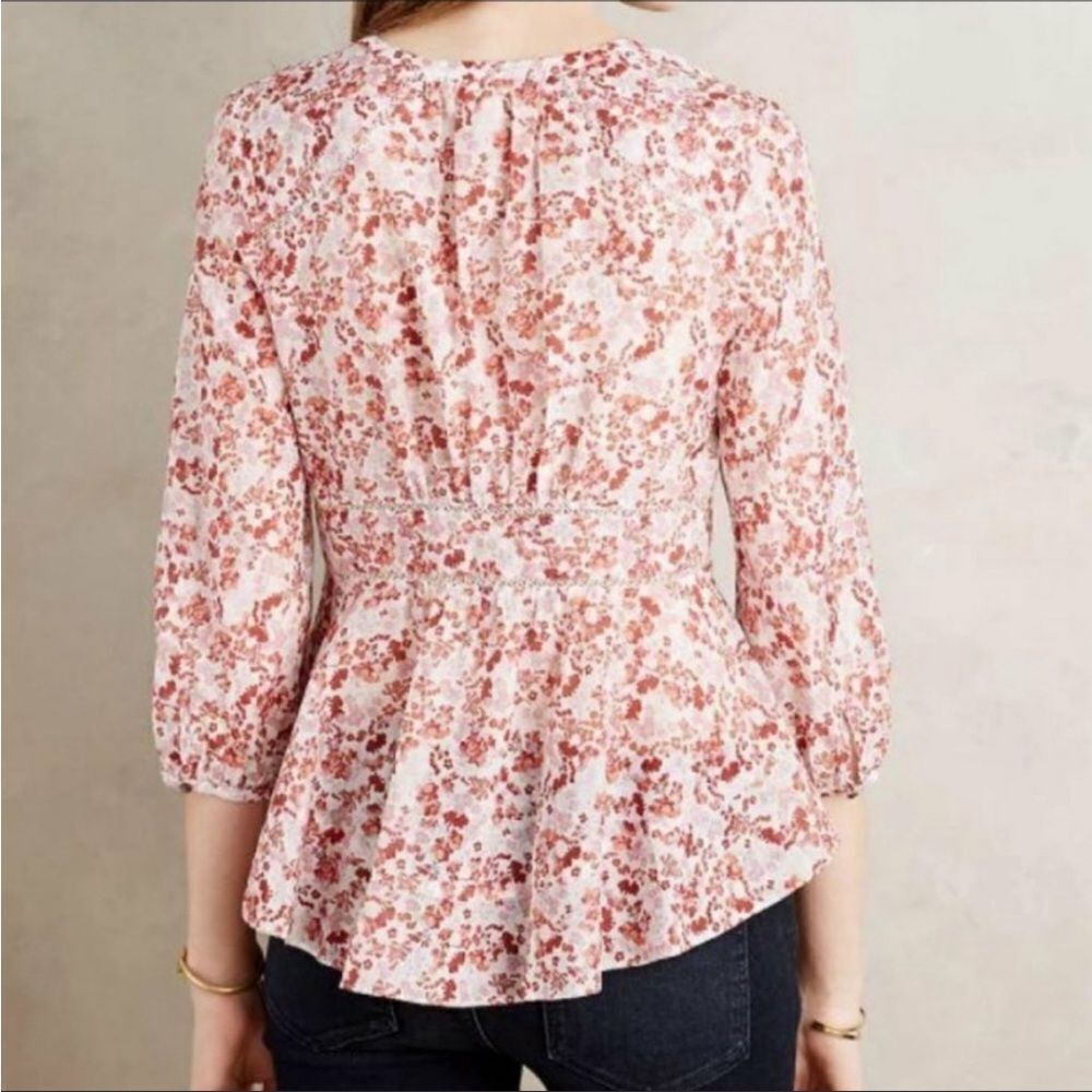 ANTHROPOLOGIE Moulinette Soeurs‎ Amelie Blouse, Floral, Romantic, Size 2, NWOT! - Picture 3 of 7